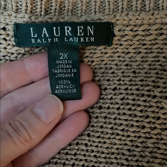 Ralph Lauren Tan V-Neck Short Sleeve Sweater Vest sz 2X - Picture 6 of 6